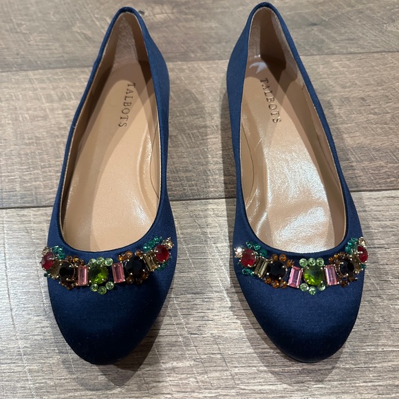 Talbots Blue Bejeweled Flats - Picture 2 of 5